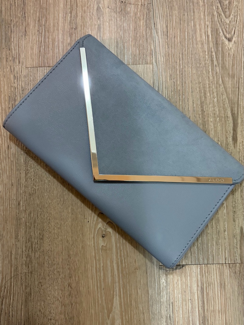ALDO  Light Blue Envelope Clutch with Gold Accent